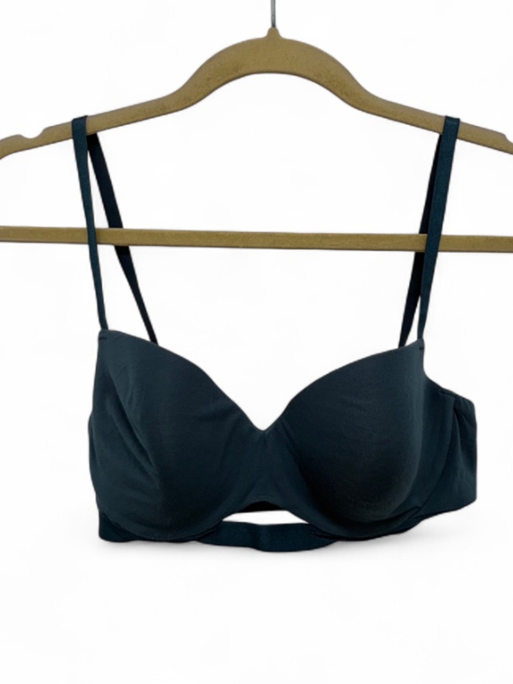 ThirdLove Dark Teal Blue Cotton T-Shirt Underwire Bra with Adjustable Straps